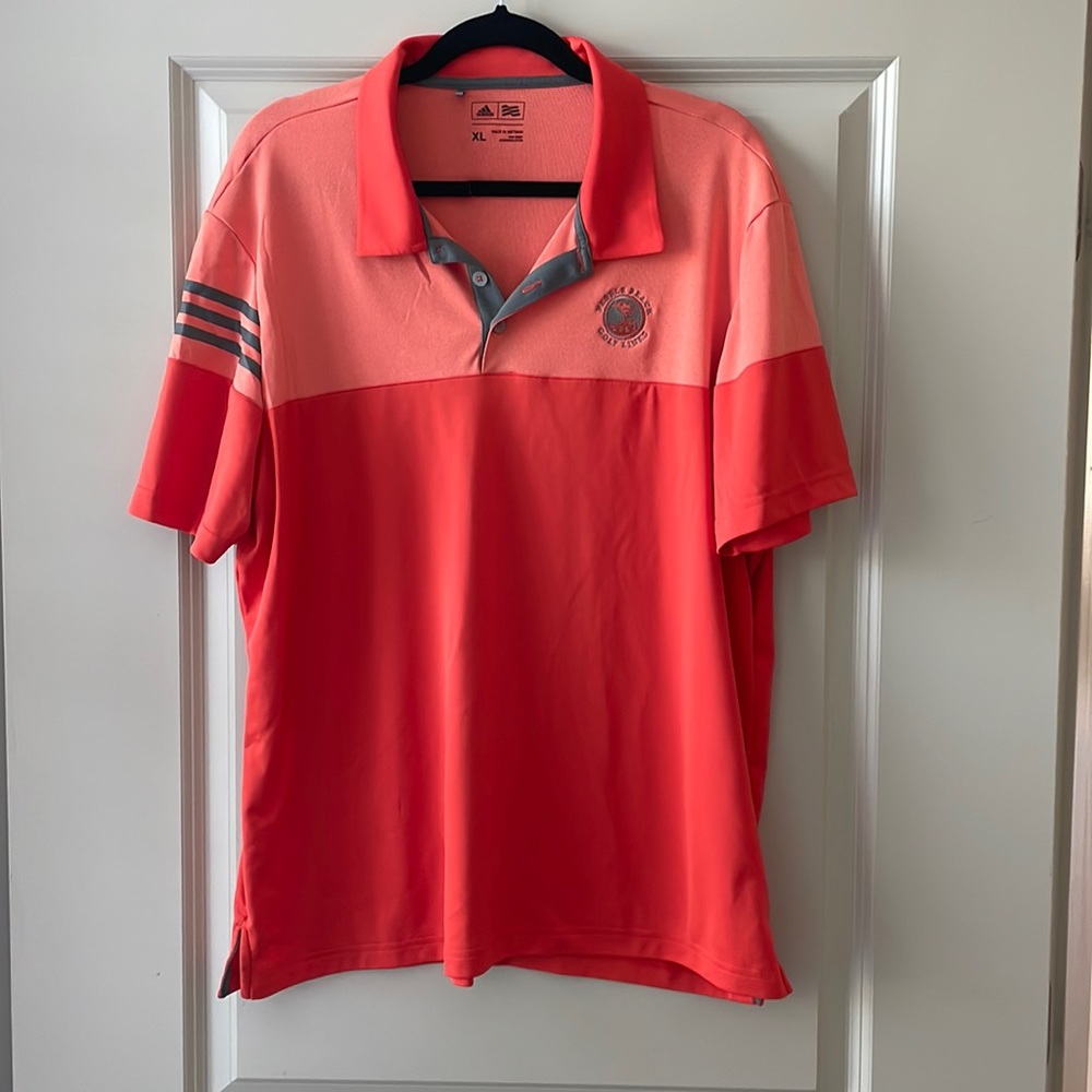 Adidas pebble Beach Golf Link 1919 XL Orange polo